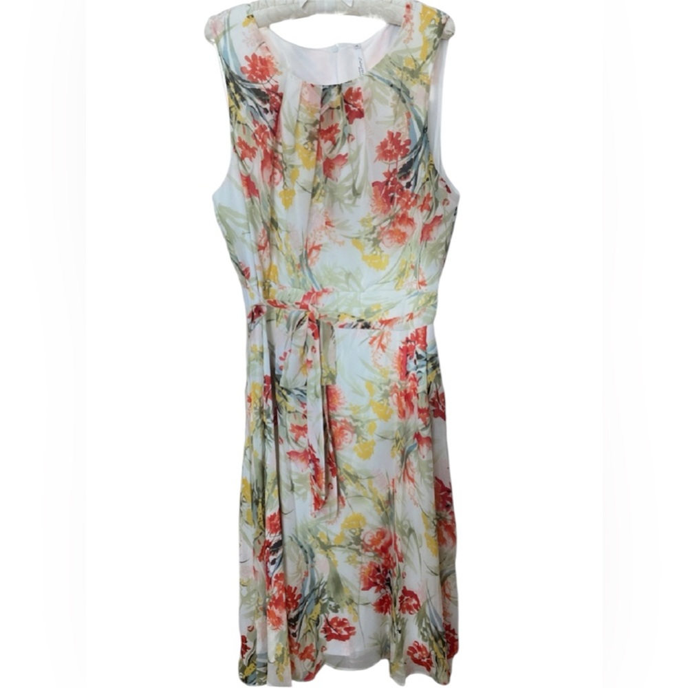 NY Collection Floral Sleeveless Dress 2X Spring